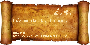 Löwentritt Armanda névjegykártya